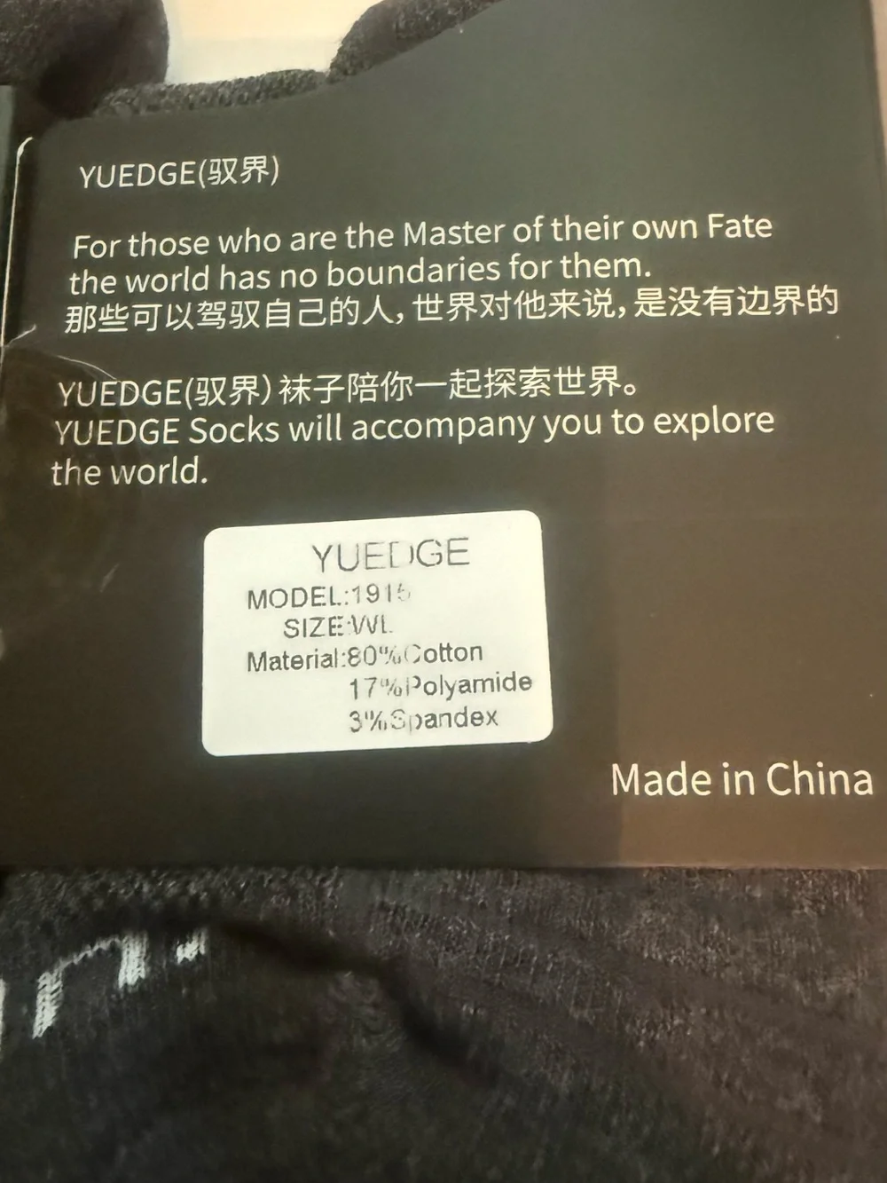 Yuedge 3-Pack Dark Gray Cushioned Crew Socks Cotton Blend Work Hiking Boot Socks